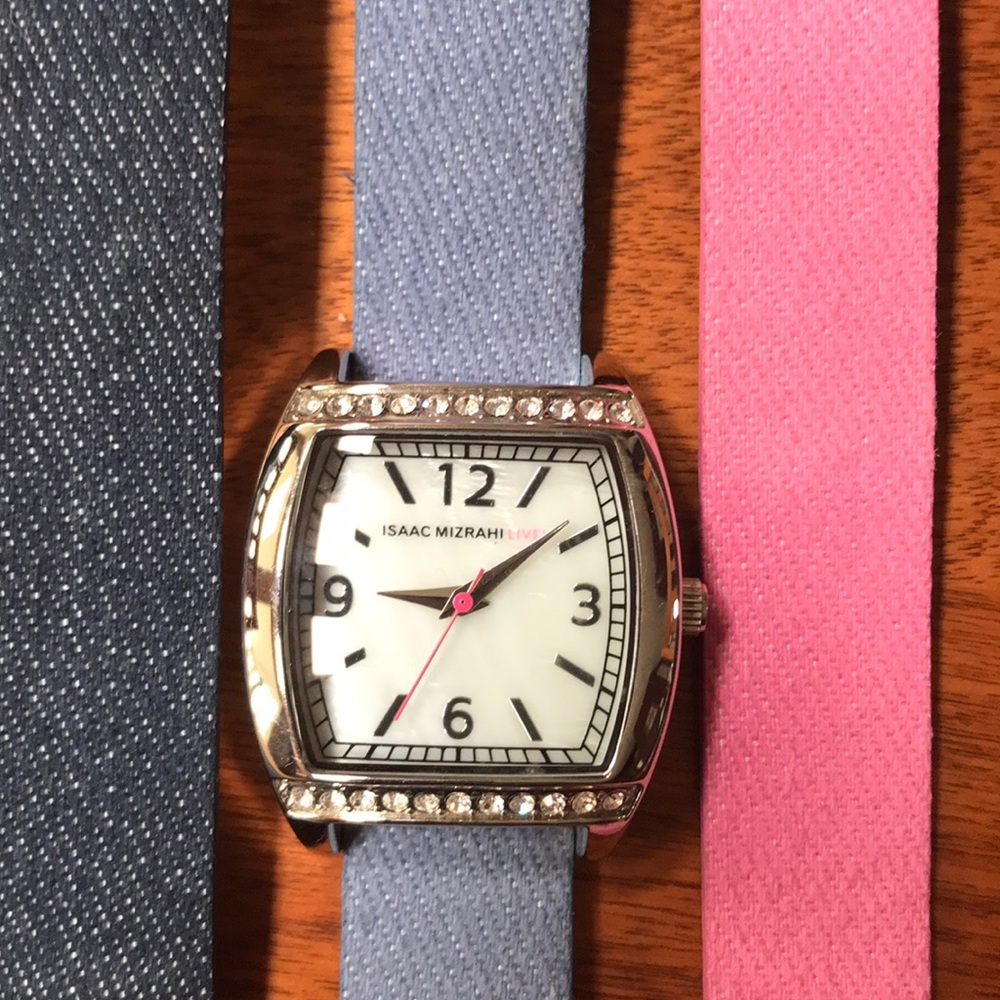 Isaac Mizrahi Crystal Watch with 5 Bands